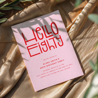 HELLO ACHHTY Modern 80. Geburtstag Einladung