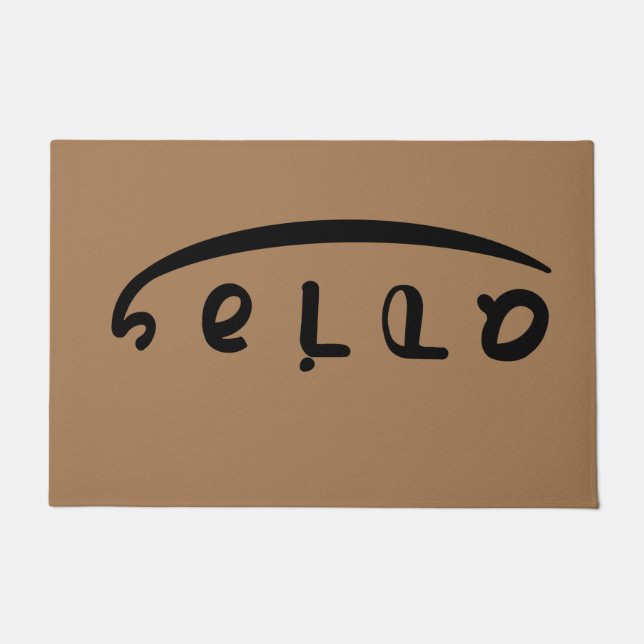 Hello-adios-Ambigramme Fußmatte (Vorderseite)