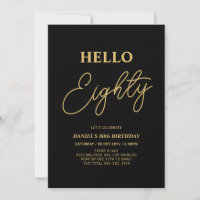 Hello Aighty | Gold & Black 80. Geburtstagsparty