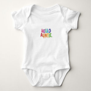 Hello Auntie Baby Body Anzug Design Strampler