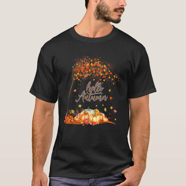 Hello Autumn Hello Fall Pumpkin Fall  Thanksgiving T-Shirt (Vorderseite)