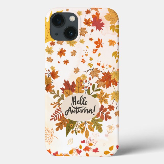 Hello Autumn Herbstlaub Phone Case (Rückseite)