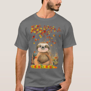 Hello Autumn Maple Sloth Leaf Fall Niedlich Sloths T-Shirt