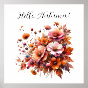 Hello Autumn Wild Blume Poster