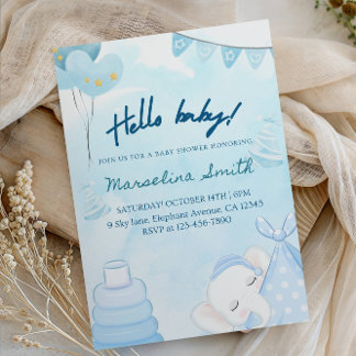 Hello Baby! Baby Shower-Gender Neutral Hello Baby  Einladung