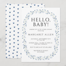 Hello Baby Blue Wildblume Botanical Baby Dusche