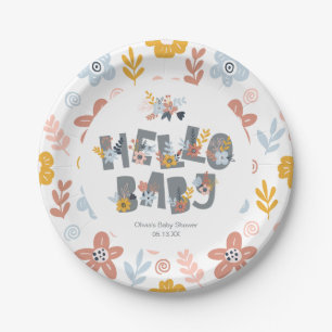 Hello Baby Boho Floral Baby Shooting Paper Teller