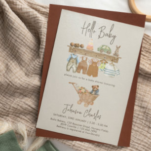 Hello Baby Boho Kinderzimmer Niedlich Neutral Baby Einladung