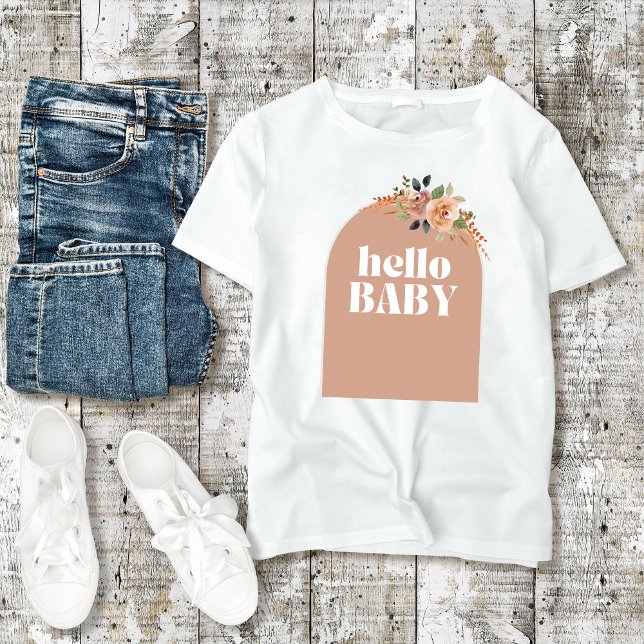 Hello Baby, Boho Modern Baby Shower - Mutter zu se T-Shirt (Von Creator hochgeladen)