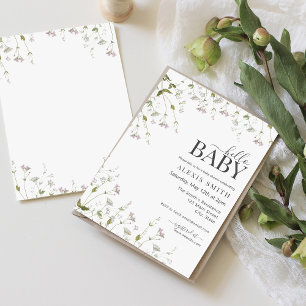 Hello Baby Boho Wildblume Floral Baby Dusche Einladung