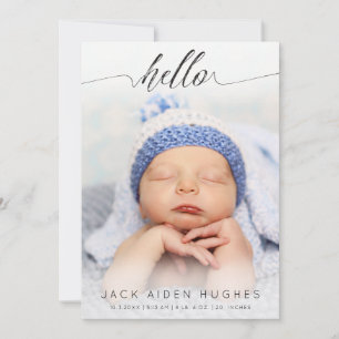 Hello Baby Boy Girl Geburtshilfekarte Ankündigung