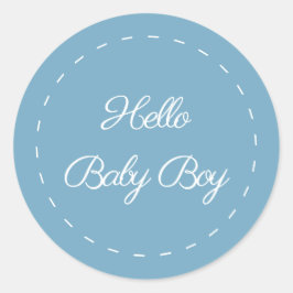 Hello Baby Boy Runder Aufkleber