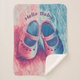 Hello Baby - charmante Pastellfarben Sherpadecke