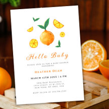 Hello Baby Citrus Orange Farm Baby Dusche