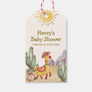Hello Baby Desert Cactus Llama Cowboy Baby Shower Geschenkanhänger