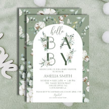Hello Baby Duwer Gender Neutral Boho Sage Green