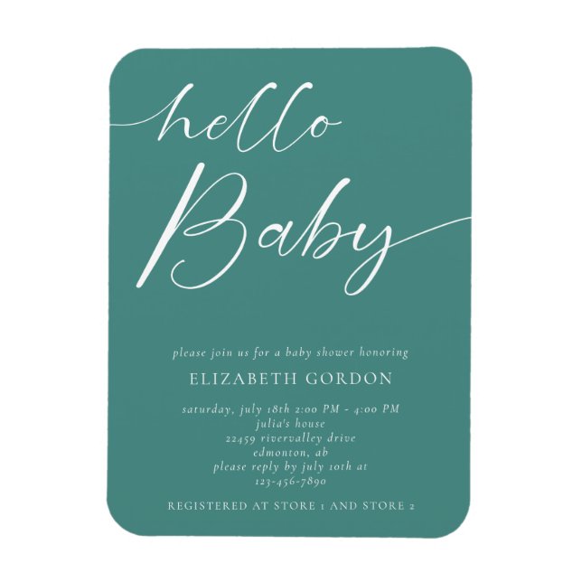 Hello Baby Duwer Minimalistisch Gender Neutral Boh Magnet (Vertikal)