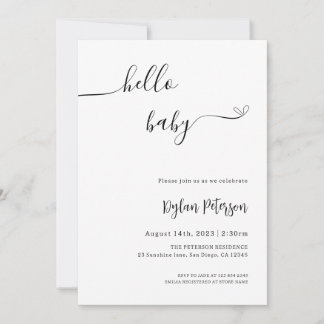 Hello Baby | Einladung zur Minimalistischen Babydu