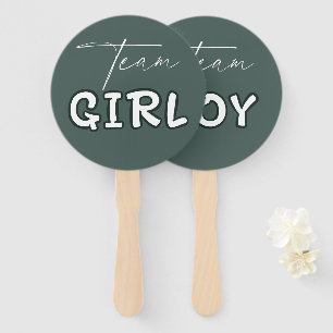 Hello Baby Elegant Dark Green Gender Reveal Fächer