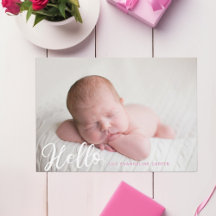Hello Baby Girl Foto Einfaches Script Rosa Geburt