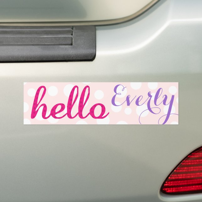 Hello Baby Girl Niedlich farbenfroh rosa Lila Autoaufkleber (Auf Auto)