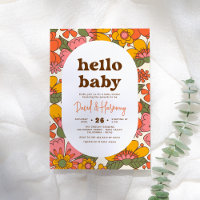 Hello Baby | Groovy Retro Blume Boho Babydusche