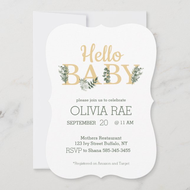 Hello Baby Invite (Vorderseite)