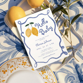 Hello Baby Lemon Italienische Amalfi Boys Baby Dus Einladung