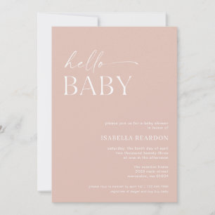 Hello Baby Minimalistisch Baby Dusche Einladung