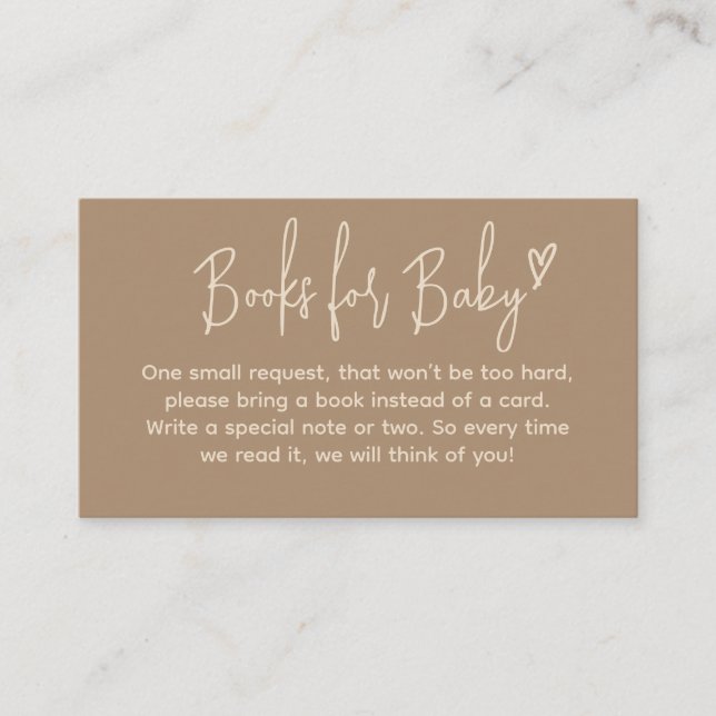 Hello Baby Minimalistisch Gender Neutral Book Requ Begleitkarte (Vorderseite)
