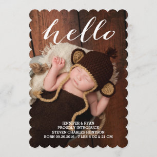 HELLO BABY MODERNE FAIRE-PART DE NAISSANCE PHOTOCA
