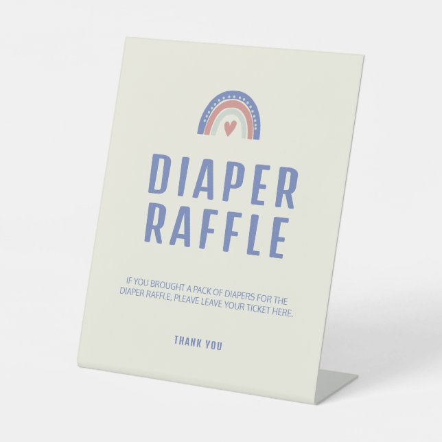 Hello Baby Niedlich Boho Diaper Raffle Baby Dusche Sockelschild (Vorderseite)