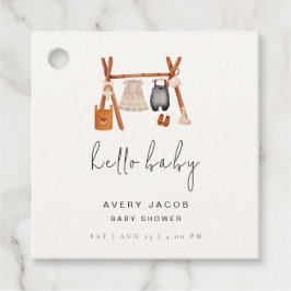 Hello Baby | Niedlich Boho Kleidung Kinderdusche Geschenkanhänger