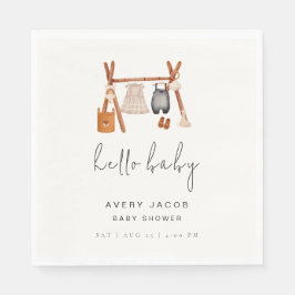 Hello Baby | Niedlich Boho Kleidung Kinderdusche Serviette