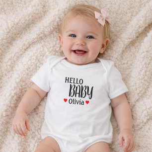 Hello Baby Olivia Red Hearts Strampler