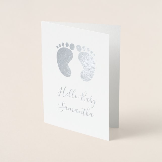 Hello baby Personalisiert Name Foil Card Folienkarte (Vorderseite)