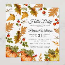 Hello Baby Pumpkin Foliage Herbst Babydusche