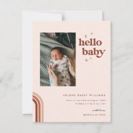 Hello Baby | Retro Boho Birth Ankündigung