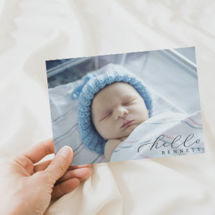 Hello Baby Simple Script Faire-part de naissance p