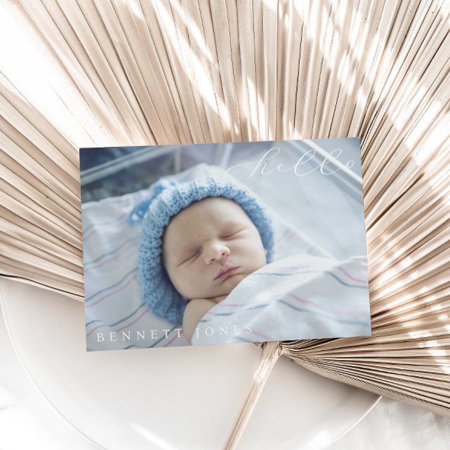 Hello Baby Simple Script Faire-part de naissance p (Créateur téléchargé)