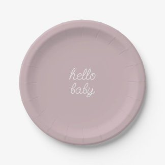 Hello Baby Sip and See and Baby Shower Party Plate Pappteller