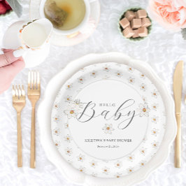 Hello Baby Spring Daffodil Baby Dusche Pappteller