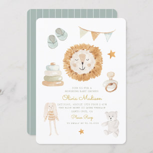 Hello Baby Watercolor Kleidung & Toys Kinderdusche Einladung