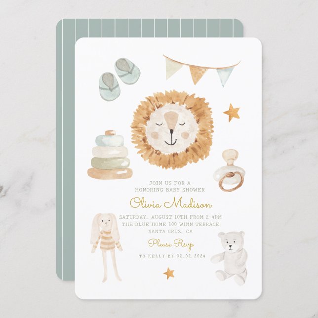 Hello Baby Watercolor Kleidung & Toys Kinderdusche Einladung (Von Creator hochgeladen)
