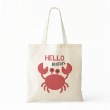 Hello Beaches - Funny Quote Niedlich Crab Cartoon