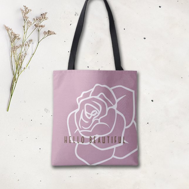 Hello Beautiful - Modern Chic Pink Rose Tasche (Von Creator hochgeladen)