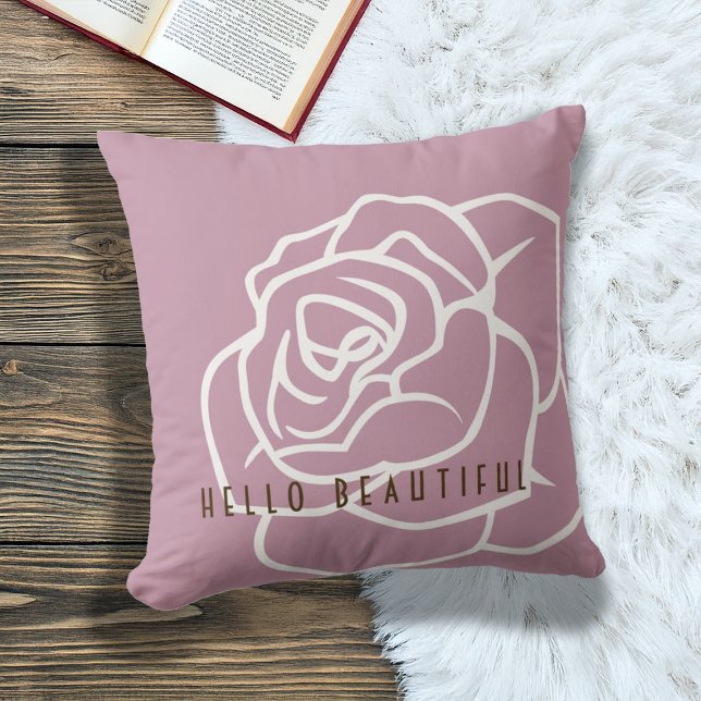 Hello Beautiful - Modern Pink Rose Kissen (Von Creator hochgeladen)