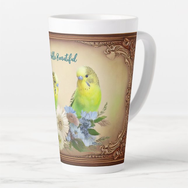 Hello Beautiful Parakeets Milchtasse (Rechte Ecke)