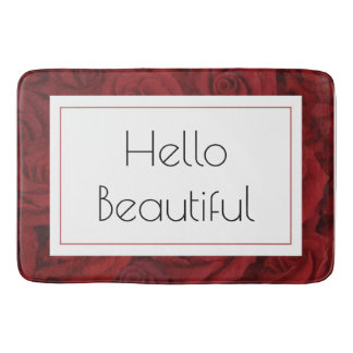 "Hello Beautiful" Rote Rose Groß Badematte