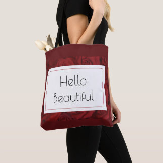 "Hello Beautiful"-Rote Rose Tasche